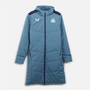 Mens NUFC Newcastle United Players Long Bench Jacket BluestonePeacoat 2XL